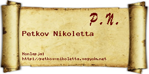 Petkov Nikoletta névjegykártya